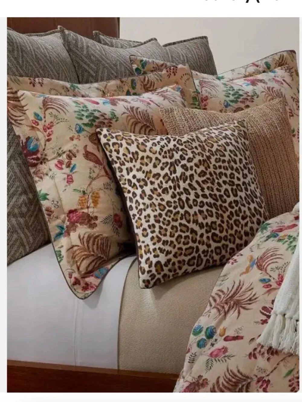 Ralph Lauren Home Beige Tropical Floral Maren King Shams Set Of 2 NEW $390